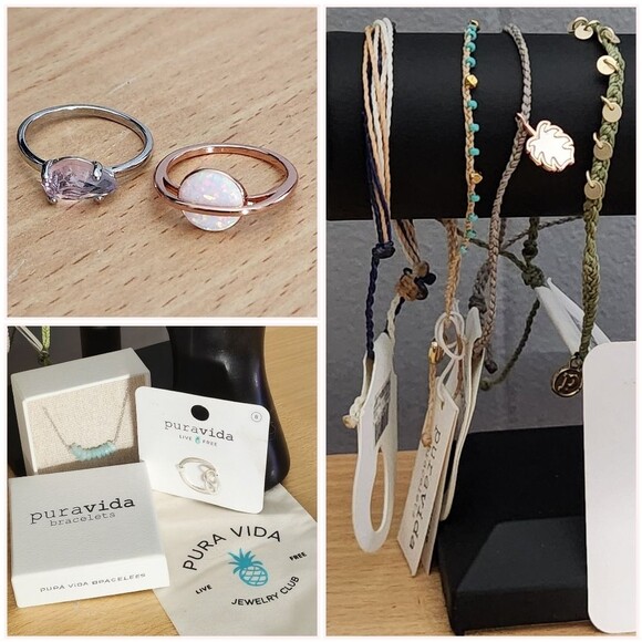 Pura Vida .925 Jewelry Bundle Anklet Bracelets and Rings w Dust Bag Lot #1 9PCS - Picture 1 of 16